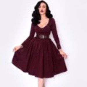 Oxblood Marilyn Swing Dress